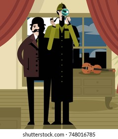 sherlock holmes and watson on studio