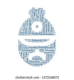 sherlock holmes word cloud. tag cloud about sherlock holmes
