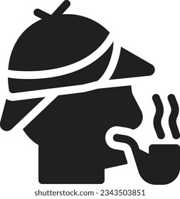 sherlock Vector illustration on a transparent background.Premium quality symmbols.Glyphs vector icon for concept and graphic design.