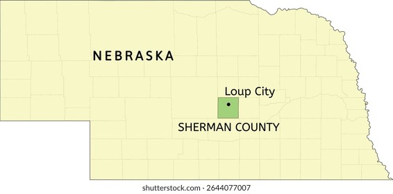 Sherman County and city of Loup City location on Nebraska state map