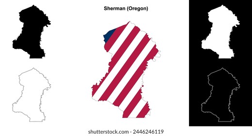 Sherman County (Oregon) Outline-Kartenset