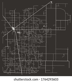 Sherman, Texas, USA – Urban vector map, transport road network, downtown and suburbs, town center, city footprint poster