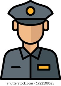 Sherrif Police Avatar Vector color Icon Design, Law enforcement Concept, Lawy enforcement and Legal system Symbol on white background