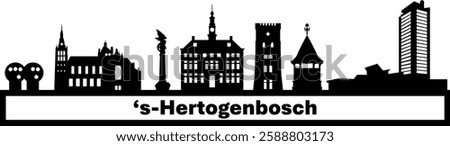 's-Hertogenbosch skyline silhouette background. isolated vector illustration