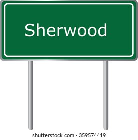 Sherwood , Arkansas, road sign green vector illustration, road table, USA city