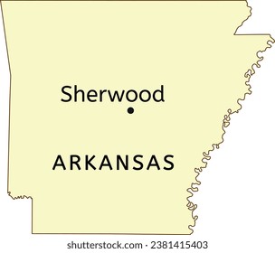 Sherwood city location on Arkansas state map