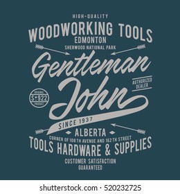 sherwood park tools typography, t-shirt graphics, vectors