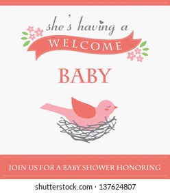 she's having a baby card design. vector illustration