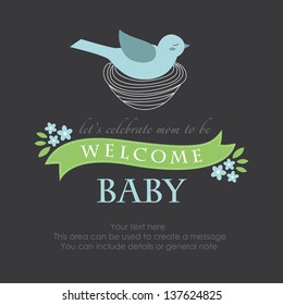 she's having a baby card design. vector illustration