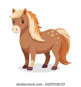 Shetland pony Animal flat vector illustration