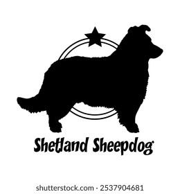 Shetland Sheepdog dog silhouette,  dog, dog breeds, logo, vector, silhouette, logo design, animal, illustration, icon, sign, design, black,  symbol, pet