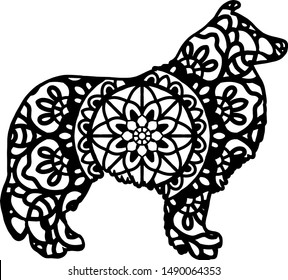 Shetland Sheepdog Mandala line art
outline scottish sheltie