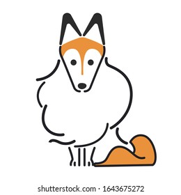 Shetland sheepdog posing in a sitting position
