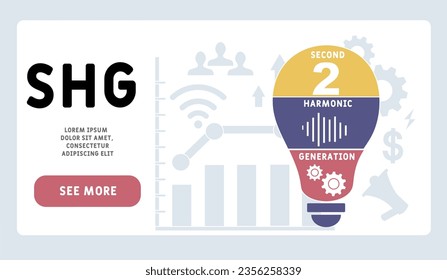 SHG - Second Harmonic Generation acronym. business concept background. vector illustration concept with keywords and icons. lettering illustration with icons for web banner, flyer, landing