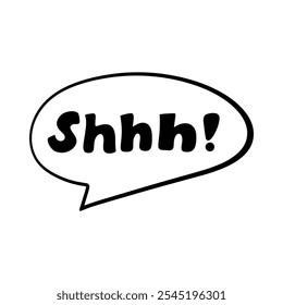 Shh hush gesture text english