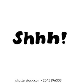 Shh hush gesture text english