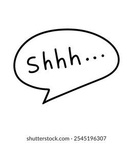Shh hush gesture text english