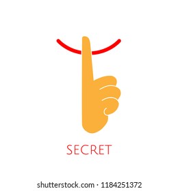 Shh! Secret gesture icon logo vector graphic design. Finger on the mouth.