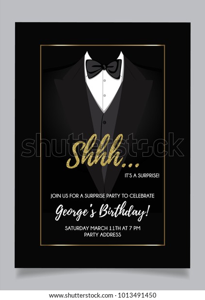 Shh Surprise Party Invitation Card Vector Stock Vector Royalty Free