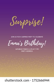 Shh... Surprise Secret Party Invitation Vector Design Card