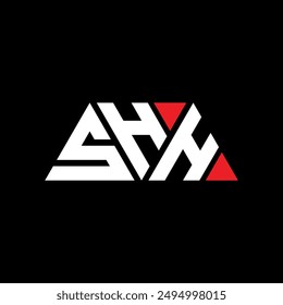 SHH-Dreieck-Buchstaben-Logo-Design mit Dreieck-Form. SHH Triangle Logo Design Monogramm. SHH Dreieck Vektorgrafik Logo Vorlage mit Rot Farbe. SHH dreieckiges Logo Einfaches, elegantes und luxuriöses Design.