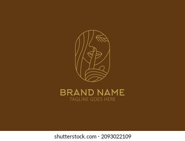 Shhh gesture woman logo design concept