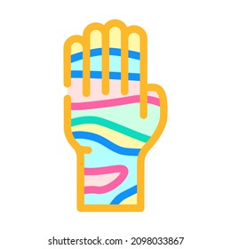 shiatsu arm and zones color icon vector. shiatsu arm and zones sign. isolated symbol illustration