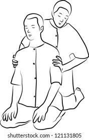 Shiatsu massage illustration