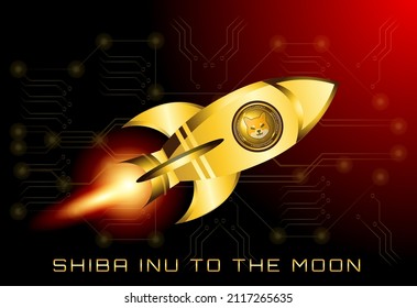 SHIB shiba inu to the moon , crypto currency market, Symbolizes the Shiba Inu SHIB or DOGE meme 