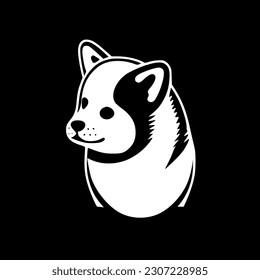 Shiba - Black and White Isolated Icon - Vector illustration