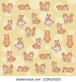diseño vectorial de gato shiba diseño gráfico de dibujos animados de color beige naranja doodle feline cats diseño artístico