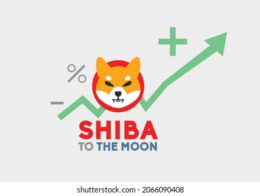 Shiba coin grows, flat vector design