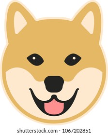 Shiba comic head smile colored