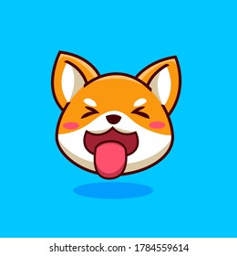 shiba dog head round doggy smile laught sweet pet buddy