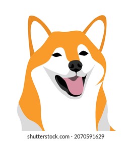 Shiba dog illustration suitable for crypto logo