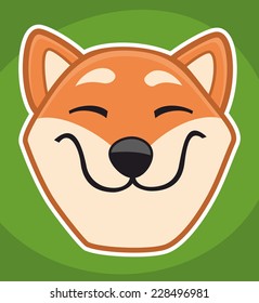 Shiba head sticker