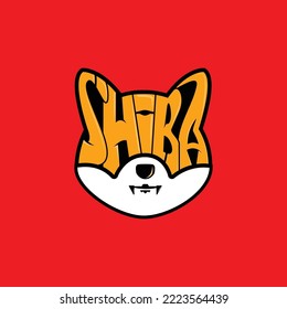 shiba head text logo design