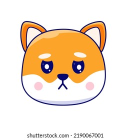 Shiba inu akita inu sticker Cute dog orange Sad dog	
