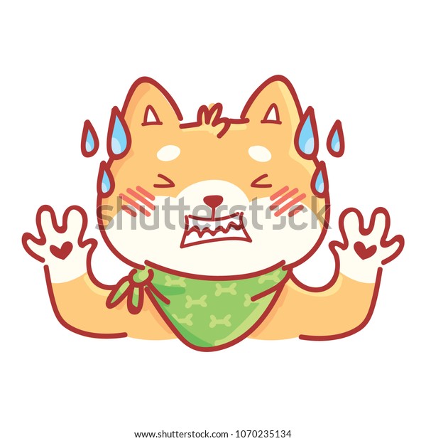 Shiba Inu Angry Rage Grumpy Annoyed Stock Vector Royalty