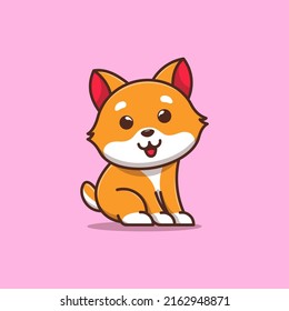 Shiba Inu Cartoon Icon Illustration