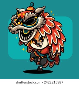 Shiba Inu Character Lion Dance Gong Xi Fa Cai