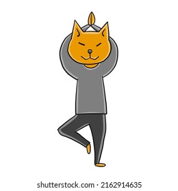 Shiba inu character for your design. Tree asana