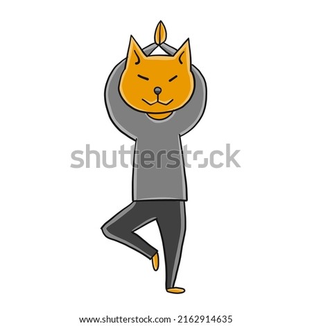 Shiba inu character for your design. Tree asana