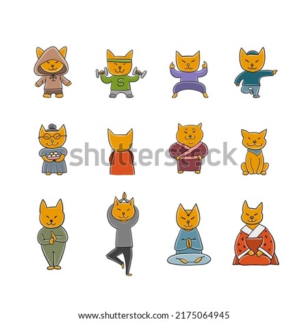 Shiba inu characters, icons set for your design