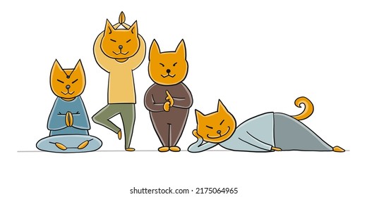 Shiba inu characters, yoga asanas for your design