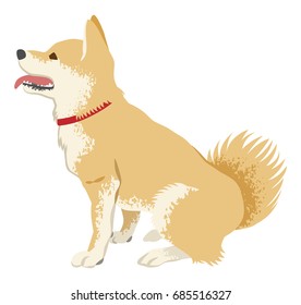 Shiba inu Clip art -Side view, Mouth opened