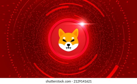 Shiba Inu-Münzbanner. SHIB-Münzkryptowährung-Konzept Banner-Hintergrund.