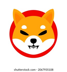 Shiba Inu-Münze. SHIB-Kryptowährung-Token. Digitales Geld. Shiba Inu-Münzsymbol. Vektorgrafik.