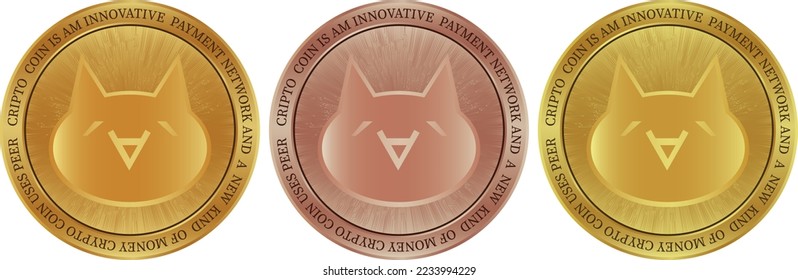 ilustraciones del vector de la moneda de shiba inu. 3.ª ilustración