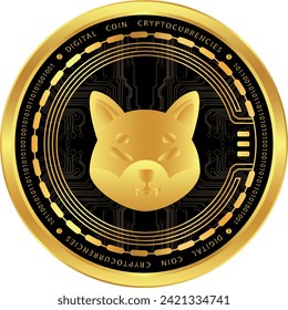 shiba inu coin vector illustrations. 3d illustration